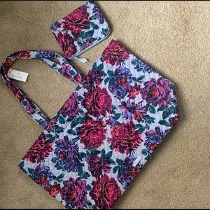 Vera Bradley neon bloom grand tote set NWT